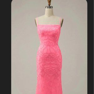 pink maxi dress